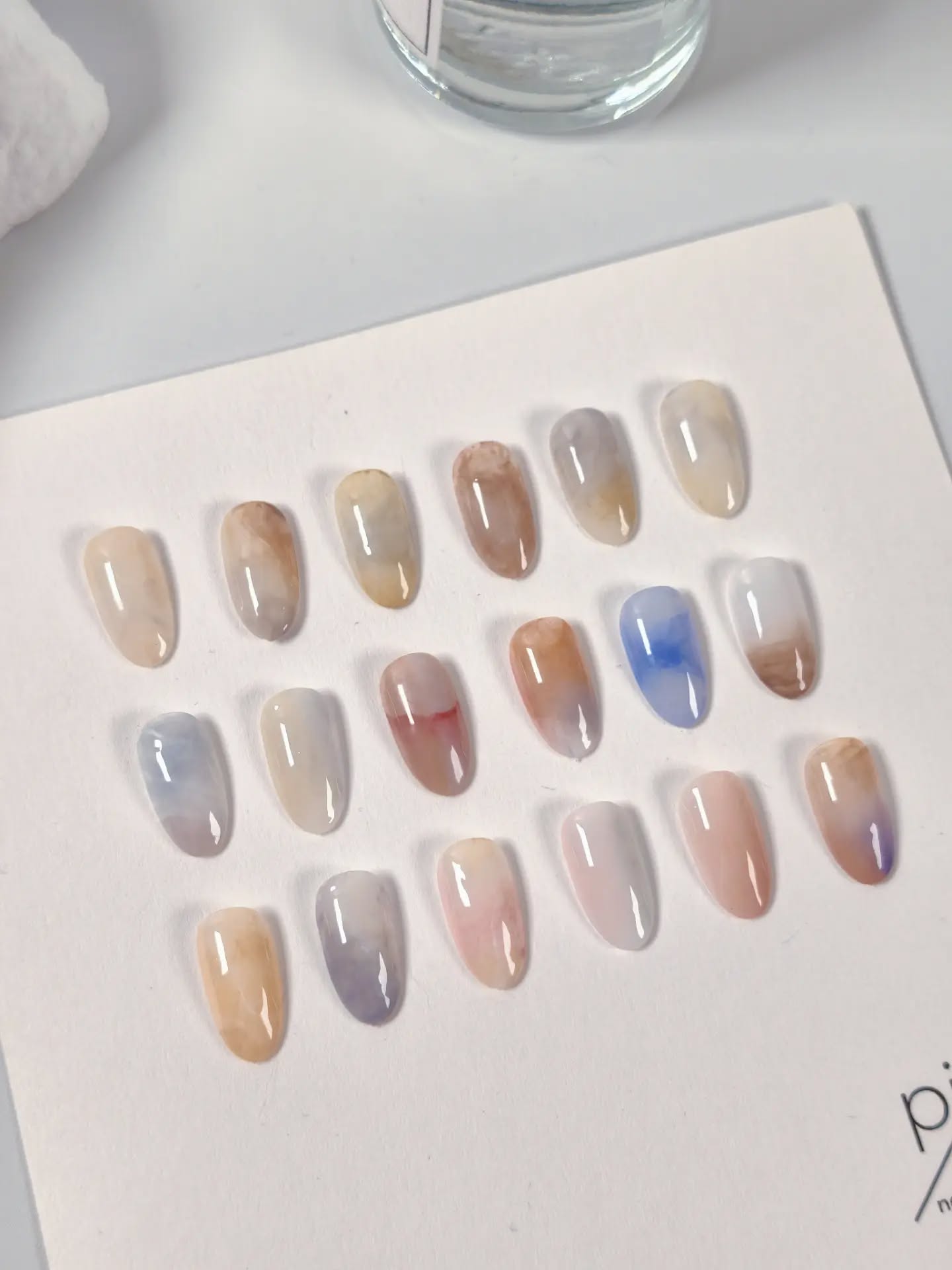 A detailed custom nail art design